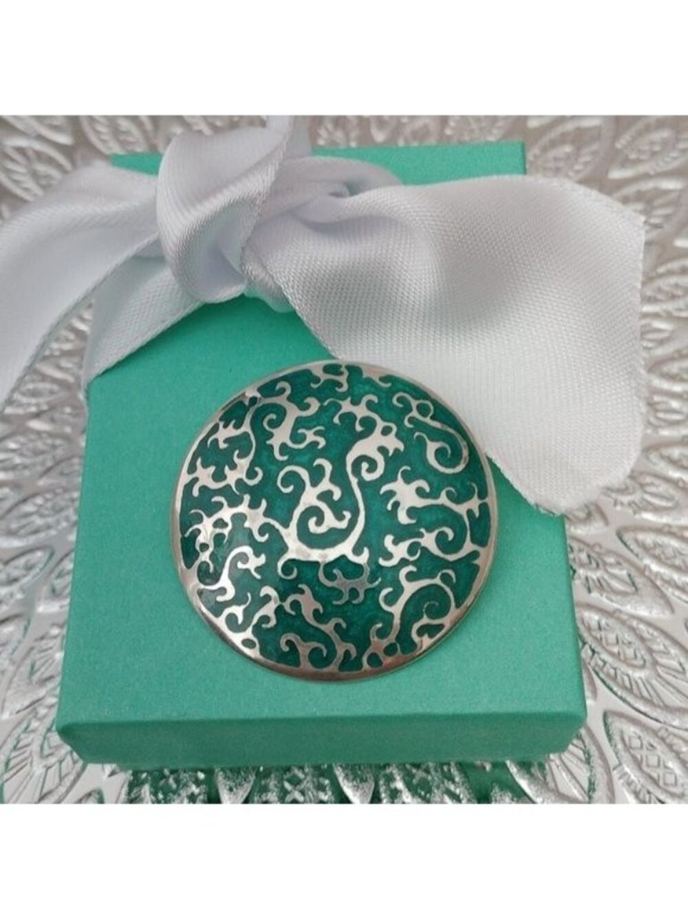 Artisan Sterling Silver+ Enamel Hidden Dragon Brooch